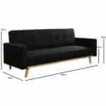 CARLOS Καναπές - Κρεβάτι Σαλονιού Καθιστικού, Ύφασμα Μαύρο 200x88x83cm Bed:180x109x40cm - Image 9