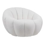 BEVERLY Πολυθρόνα - Σαλονιού - Καθιστικού, Teddy Ύφασμα Άσπρο 89x92x61cm - Image 8