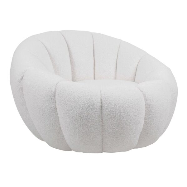 BEVERLY Πολυθρόνα - Σαλονιού - Καθιστικού, Teddy Ύφασμα Άσπρο 89x92x61cm - Image 8