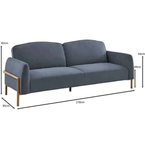 MOLINO Καναπές - Κρεβάτι Σαλονιού - Καθιστικού, Ύφασμα Σκούρο Γκρι 218x85x83cm Bed:218x112x42cm - Image 18