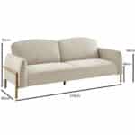 MOLINO Καναπές - Κρεβάτι Σαλονιού - Καθιστικού, Ύφασμα Μπεζ 218x85x83cm Bed:218x112x42cm - Image 18