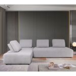 BRISTOL Καναπές Σαλονιού Καθιστικού Πολυμορφικός, Ύφασμα Ανοιχτό Γκρι 318x212x106  H.89cm - Image 12