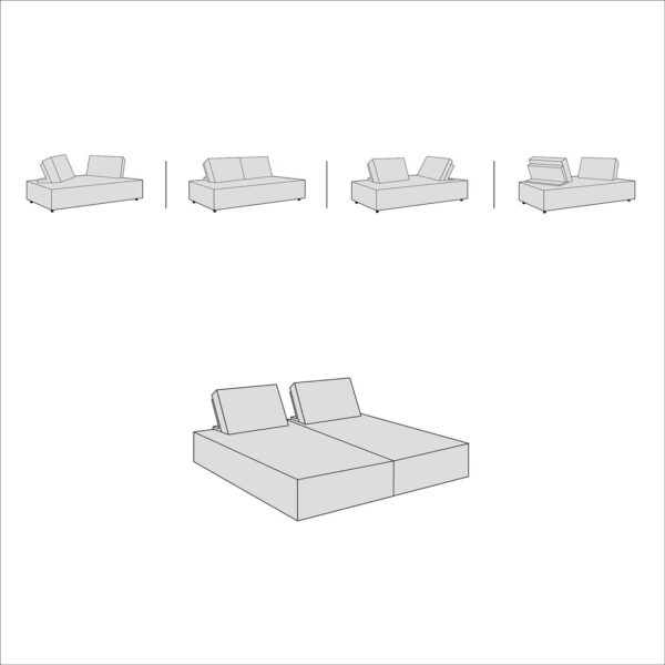 BRISTOL Καναπές Σαλονιού Καθιστικού Πολυμορφικός, Ύφασμα Ανοιχτό Γκρι 318x212x106  H.89cm - Image 15