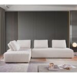 BRISTOL Καναπές Σαλονιού Καθιστικού Πολυμορφικός, Τεχνητή Γούνα Άσπρο 318x212x106  H.89cm - Image 12