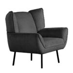 EMERALD Πολυθρόνα Σαλονιού - Καθιστικού, Ύφασμα Κοτλέ Ανθρακί 83x83x92cm - Image 8