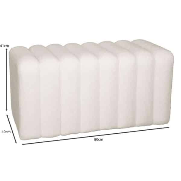 TOGO Σκαμπό Βοηθητικό, Teddy Ύφασμα Εκρού 80x40x41cm - Image 7