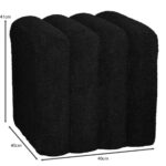 TOGO Σκαμπό Βοηθητικό, Teddy Ύφασμα Μαύρο 40x40x41cm - Image 7