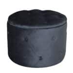 TRAVIS Σκαμπό Αποθηκευτικό, Ύφασμα Velure Απόχρωση Μαύρο Φ60cm H.45cm - Image 8