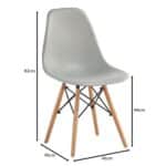 ART Wood Καρέκλα Τραπεζαρίας - Κουζίνας, Πόδια Οξιά, Κάθισμα PP Γκρι - Πλήρως K/D 46x49x82cm - Image 9