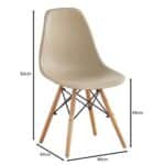 ART Wood Καρέκλα Τραπεζαρίας - Κουζίνας, Πόδια Οξιά, Κάθισμα PP Tortora - Πλήρως K/D 46x49x82cm - Image 9