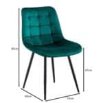 MYRIAM-R Καρέκλα Τραπεζαρίας, Μέταλλο Βαφή Μαύρο, Ύφασμα Velure Forest Green ( Συσκ.4 ) 53x60x85cm - Image 6