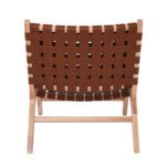 DUNE MAX Lounge Καρέκλα, Ξύλο Απόχρωση Φυσικό, Κάθισμα-Πλάτη Ιμάντες Pu Καφέ 67x78x77cm - Image 13