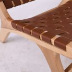 DUNE MAX Lounge Καρέκλα, Ξύλο Απόχρωση Φυσικό, Κάθισμα-Πλάτη Ιμάντες Pu Καφέ 67x78x77cm - Image 15