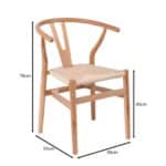 LIMA Καρέκλα Στοιβαζόμενη, Ξύλο Απόχρωση Φυσικό, Κάθισμα Paper Rope Φυσικό 56x55x76cm - Image 21