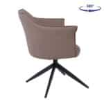 EVELYN Πολυθρόνα Περιστρεφόμενη, Μέταλλο Βαφή Μαύρο, Pu Cappuccino 64x63x80cm - Image 15