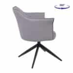 EVELYN Πολυθρόνα Περιστρεφόμενη, Μέταλλο Βαφή Μαύρο, Pu Γκρι 64x63x80cm - Image 15