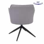 EVELYN Πολυθρόνα Περιστρεφόμενη, Μέταλλο Βαφή Μαύρο, Pu Γκρι 64x63x80cm - Image 16