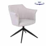 EVELYN Πολυθρόνα Περιστρεφόμενη, Μέταλλο Βαφή Μαύρο, Pu Γκρι-Μπεζ 64x63x80cm - Image 14