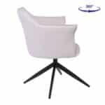 EVELYN Πολυθρόνα Περιστρεφόμενη, Μέταλλο Βαφή Μαύρο, Pu Γκρι-Μπεζ 64x63x80cm - Image 15