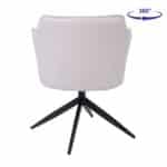 EVELYN Πολυθρόνα Περιστρεφόμενη, Μέταλλο Βαφή Μαύρο, Pu Γκρι-Μπεζ 64x63x80cm - Image 16