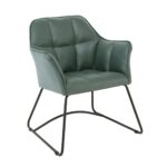 POLLY Πολυθρόνα Μέταλλο Βαφή Μαύρο, Ύφασμα Suede Olive Green 67x64x82cm - Image 14