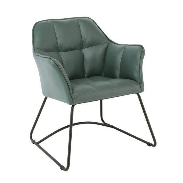 POLLY Πολυθρόνα Μέταλλο Βαφή Μαύρο, Ύφασμα Suede Olive Green 67x64x82cm - Image 14