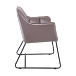 POLLY Πολυθρόνα Μέταλλο Βαφή Μαύρο, Ύφασμα Suede Cappuccino 67x64x82cm - Image 15