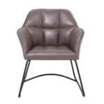 POLLY Πολυθρόνα Μέταλλο Βαφή Μαύρο, Ύφασμα Suede Cappuccino 67x64x82cm - Image 17