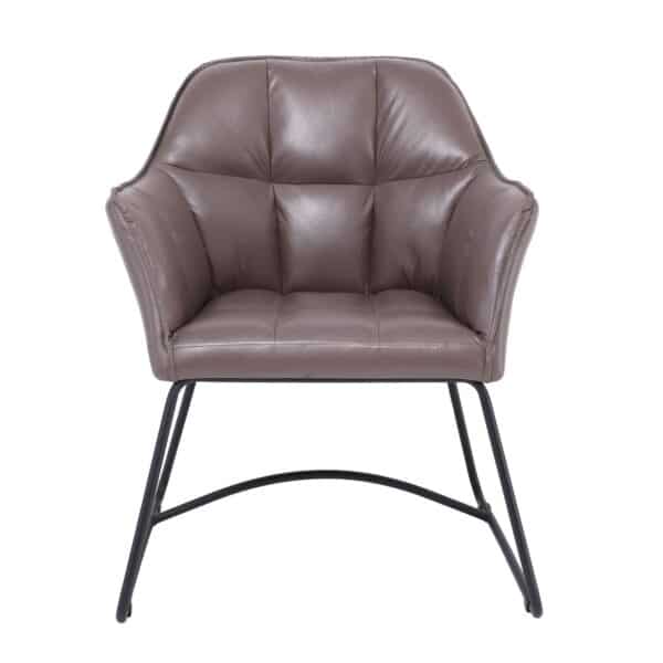 POLLY Πολυθρόνα Μέταλλο Βαφή Μαύρο, Ύφασμα Suede Cappuccino 67x64x82cm - Image 17