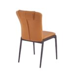 ANDRIA Καρέκλα Τραπεζαρίας- Κουζίνας, Μέταλλο Βαφή Μαύρο, Pu Πορτοκαλί 47x60x86cm - Image 14