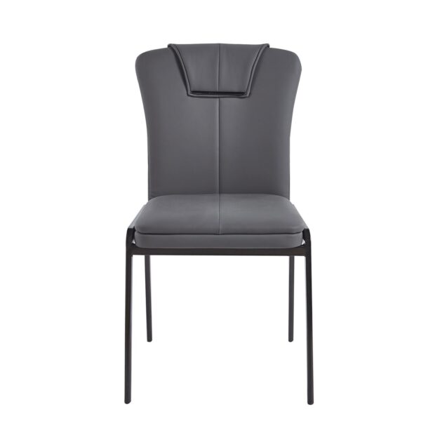 ANDRIA Καρέκλα Τραπεζαρίας- Κουζίνας, Μέταλλο Βαφή Μαύρο, Pu Ανθρακί 47x60x86cm - Image 13