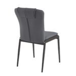 ANDRIA Καρέκλα Τραπεζαρίας- Κουζίνας, Μέταλλο Βαφή Μαύρο, Pu Ανθρακί 47x60x86cm - Image 14