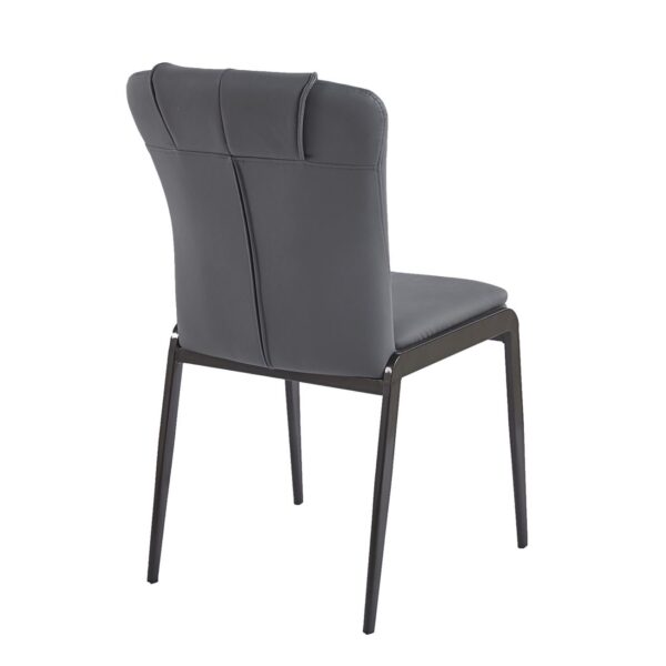 ANDRIA Καρέκλα Τραπεζαρίας- Κουζίνας, Μέταλλο Βαφή Μαύρο, Pu Ανθρακί 47x60x86cm - Image 14