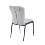 ANDRIA Καρέκλα Τραπεζαρίας- Κουζίνας, Μέταλλο Βαφή Μαύρο, Pu Ανοιχτό Γκρι 47x60x86cm - Image 14