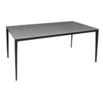BARRET Τραπέζι Τραπεζαρίας - Κουζίνας, Alu Μαύρο, Επιφάνεια Sintered Stone Γκρι 160x90x74cm - Image 6