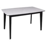 DANNY Τραπέζι Τραπεζαρίας- Κουζίνας, Ξύλο Μαύρο-Επιφάνεια Sintered Stone Άσπρο 130x80x75cm - Image 6