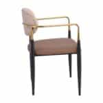 OLIVE Πολυθρόνα Μέταλλο Βαφή Μαύρο-Gold, Pu Μπεζ-Cappuccino 53x53x80cm - Image 15