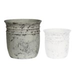 FLOWER POT-15 Φ47x46cm, Cement Απόχρωση Antique White Φ47x46cm - Image 6