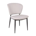 DIMA Καρέκλα Τραπεζαρίας- Κουζίνας, Μέταλλο Βαφή Μαύρο, Pu Γκρι-Μπεζ 53x70x82cm - Image 12