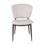 DIMA Καρέκλα Τραπεζαρίας- Κουζίνας, Μέταλλο Βαφή Μαύρο, Pu Γκρι-Μπεζ 53x70x82cm - Image 15