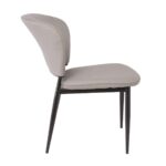 DIMA Καρέκλα Τραπεζαρίας- Κουζίνας, Μέταλλο Βαφή Μαύρο, Pu Γκρι 53x70x82cm - Image 13