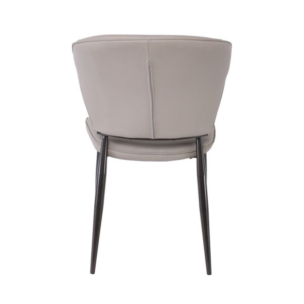 DIMA Καρέκλα Τραπεζαρίας- Κουζίνας, Μέταλλο Βαφή Μαύρο, Pu Γκρι 53x70x82cm - Image 14