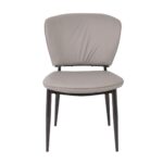 DIMA Καρέκλα Τραπεζαρίας- Κουζίνας, Μέταλλο Βαφή Μαύρο, Pu Γκρι 53x70x82cm - Image 15