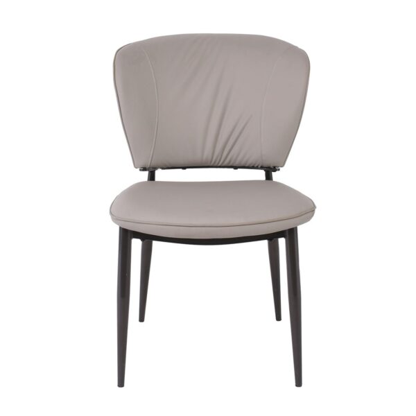 DIMA Καρέκλα Τραπεζαρίας- Κουζίνας, Μέταλλο Βαφή Μαύρο, Pu Γκρι 53x70x82cm - Image 15