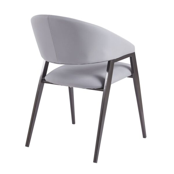 DELI Πολυθρόνα Μέταλλο Βαφή Μαύρο, Pu Γκρι 52x62x83cm - Image 13