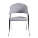 DELI Πολυθρόνα Μέταλλο Βαφή Μαύρο, Pu Γκρι 52x62x83cm - Image 14