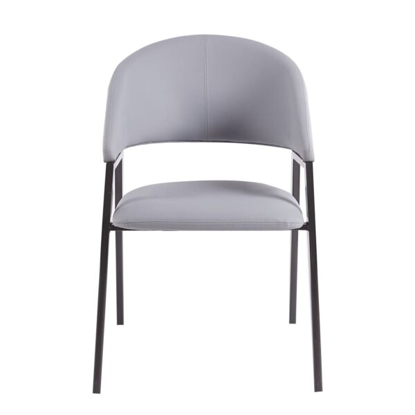 DELI Πολυθρόνα Μέταλλο Βαφή Μαύρο, Pu Γκρι 52x62x83cm - Image 14