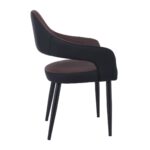 MODUS Πολυθρόνα Μέταλλο Βαφή Μαύρο, Pu Σκούρο Καφέ-Μαύρο 55x58x88cm - Image 15