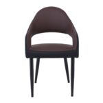 MODUS Πολυθρόνα Μέταλλο Βαφή Μαύρο, Pu Σκούρο Καφέ-Μαύρο 55x58x88cm - Image 17