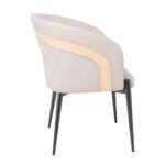 LENA Πολυθρόνα Μέταλλο Βαφή Μαύρο, Pu Μπεζ 60x60x80cm - Image 17